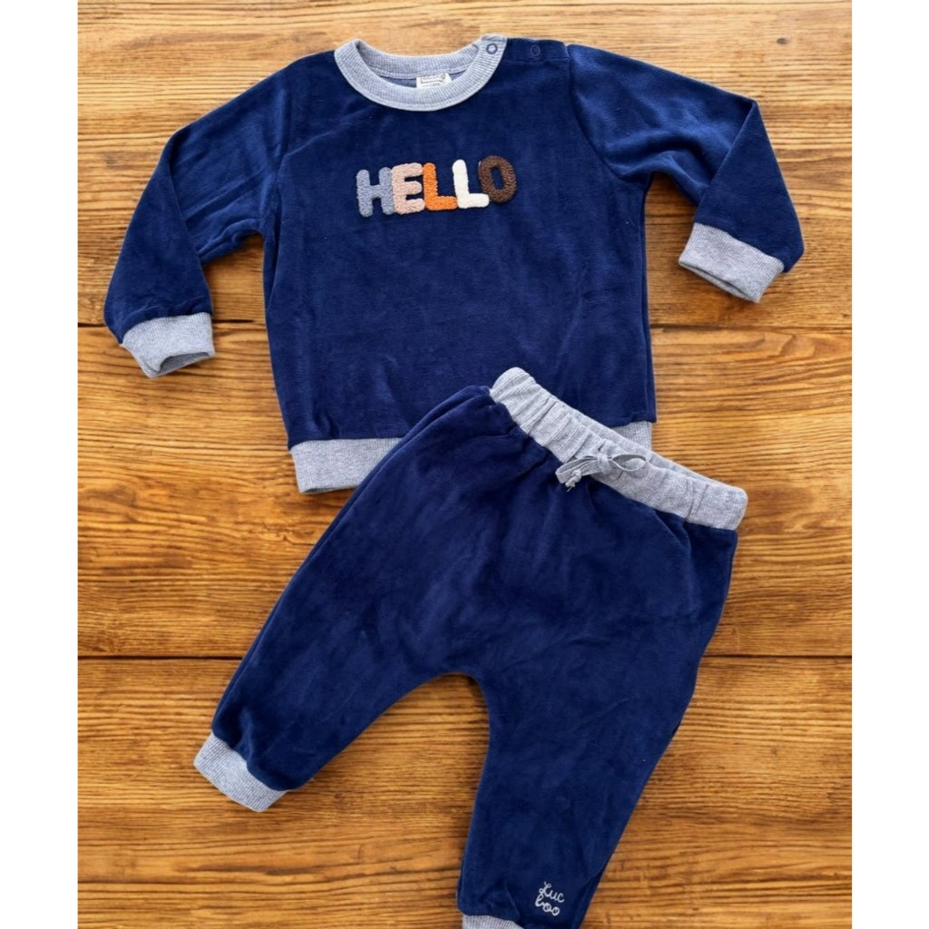Conjunto Infantil LucBoo blusão e calça plush navalhado 80386