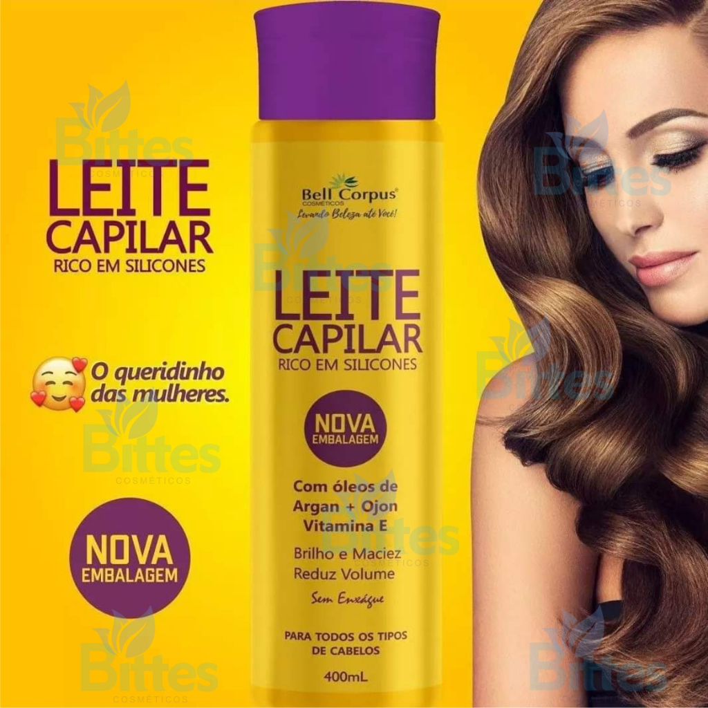 Leite capilar siliconizado óleo de argan ojon + vitamina E Bell corpus
