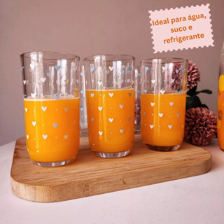 Kit Copos de Vidro Decorados Coração| Água,Suco e Refrigerante - PRESENTE AMIGA,MÃE,IRMÃ E CASAMENTO em Oferta na Shopee