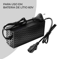 Carregador Bateria de Litio para Scooter Elétrica 67.2V 2Ah Bivolt WeHawk Citycoco Goo Elétricos Shineray