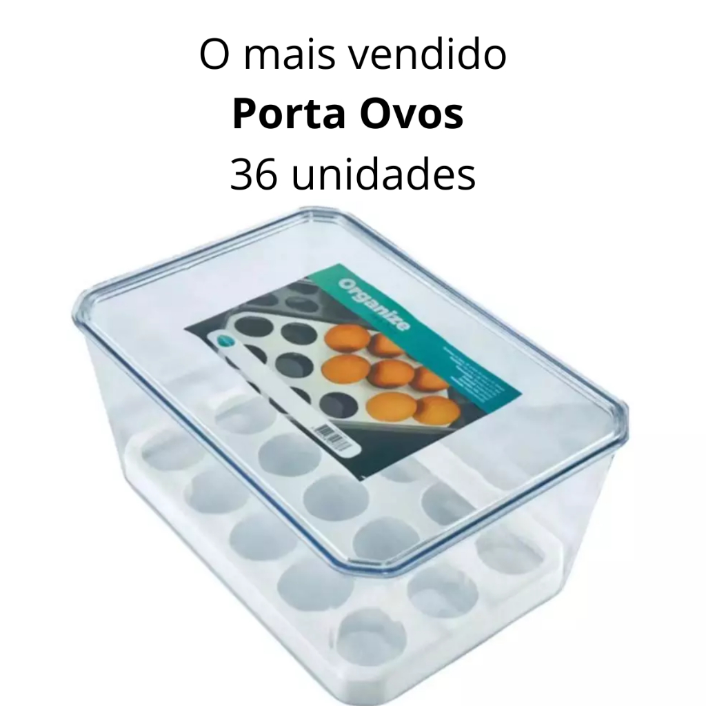 Organizador Porta Ovos Acrílico Para Geladeira 36 Ovos Suporte Interno Tampa em Oferta na Shopee