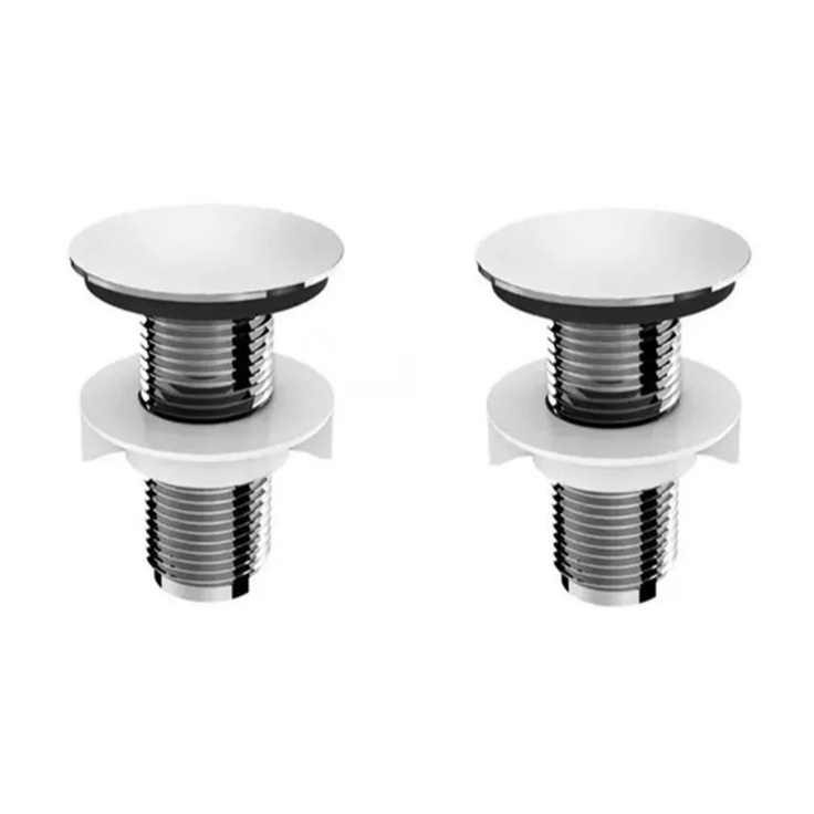 2 Tampa Tampão Tapa Furo Plug 1/2 Lavatório/ Bidê/ Pia/ Cuba Cromado