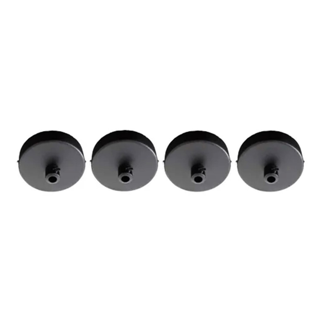 Kit 4 Mini Canopla 6cm Preto Base de Teto para Pendente Lustre
