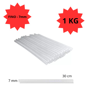 Bastão Cola Quente 1 KG Fina 7mm 30cm pacote com 1 kg Transparente Refil em Oferta na Shopee