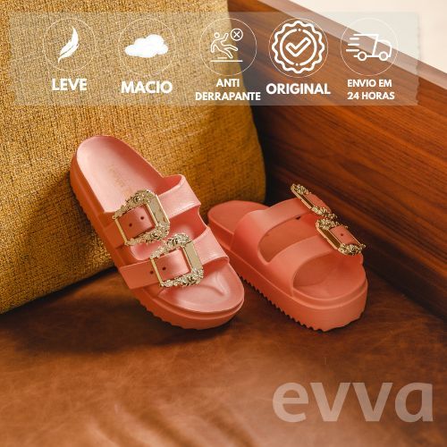 Chinelo Slide BIRKEN Leve Macio Confortável (100% em EVA) com detalhe em fivela em Oferta na Shopee