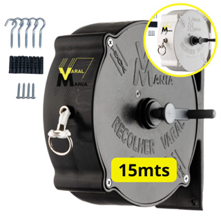 Varal Recolhível De Parede 15m Resistente Ao Tempo + Kit Completo de Instalação do Varal em Oferta na Shopee
