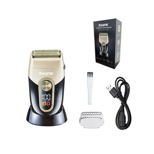 Barbeador Eletrico Shaver Profissional Iisank Gn-323 Cor Preto/dourado 110v/220v