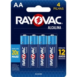 Pilha Alcalina AA Rayovac Bateria 2A Pequena 4 unidades