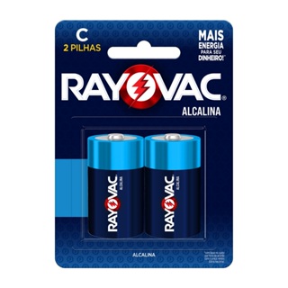 Pilha Alcalina C Rayovac Bateria Média LR14 2 unidades em Oferta na Shopee