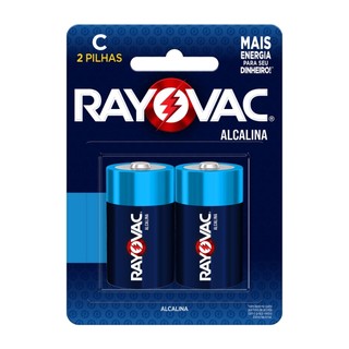 Pilha Alcalina C Rayovac Bateria Média LR14 2 unidades