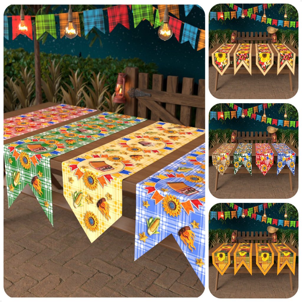 Trilho Caminho de Mesa Festa Junina Decoração Arraiá Bandeirinha 0,40x1,80m em Oferta na Shopee