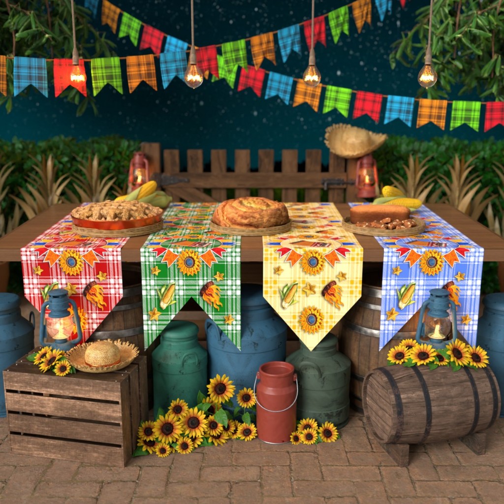 Caminho Trilho De Mesa Decorativo Festa Junina Xadrez 180x40cm Bandeirinhas Arraiá – TDM-122 em Oferta na Shopee