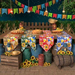 Caminho De Mesa Arraiá 180x40cm Trilho Decoração Festa Junina Bandeirinhas Tecido – TDM-119