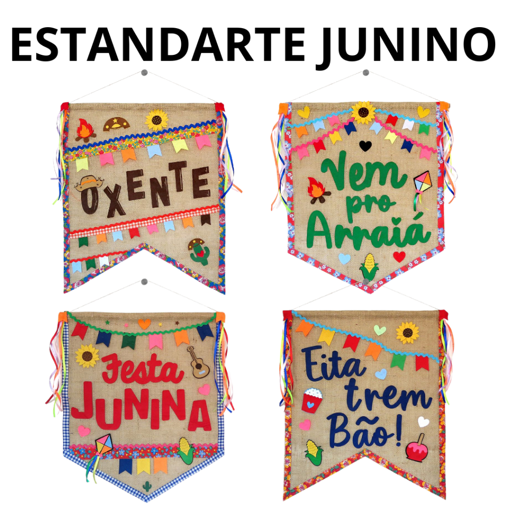 ESTANDARTE DE JUTA JUNINO - NOVIDADE FESTA JUNINA - PRODUTO ÚNICO E FEITO A MÃO