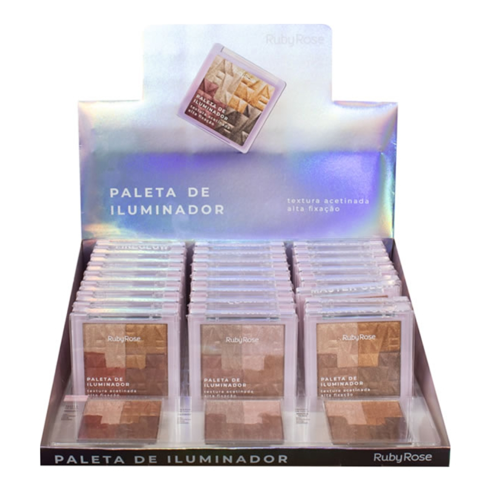 Box C/24 Paletas de Iluminador Ruby Rose - HB7234