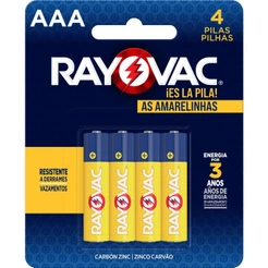 Pilha Zinco AAA Rayovac Bateria Carvão 3A Palito Amarelinha 4 unidades