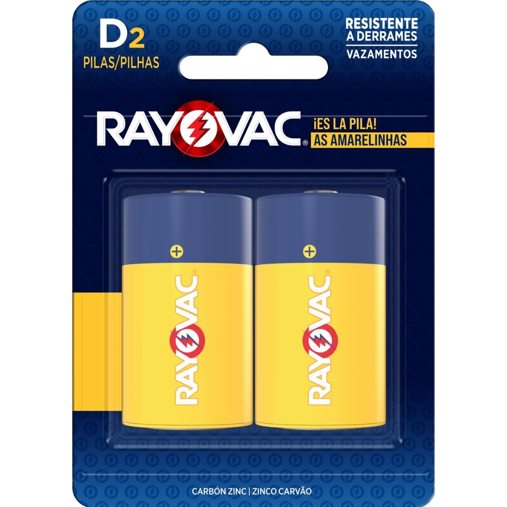 Pilha Zinco D Rayovac Bateria Carvão Grande LR20 Amarelinha 2 unidades em Oferta na Shopee