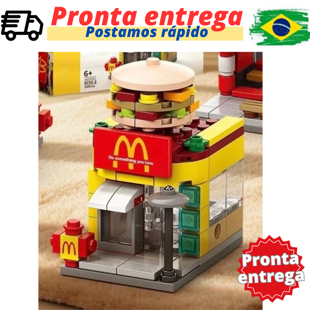 Mini Blocos de Montar Mac Donald s 118 peças Brinquedo Educativo e Colecionável 