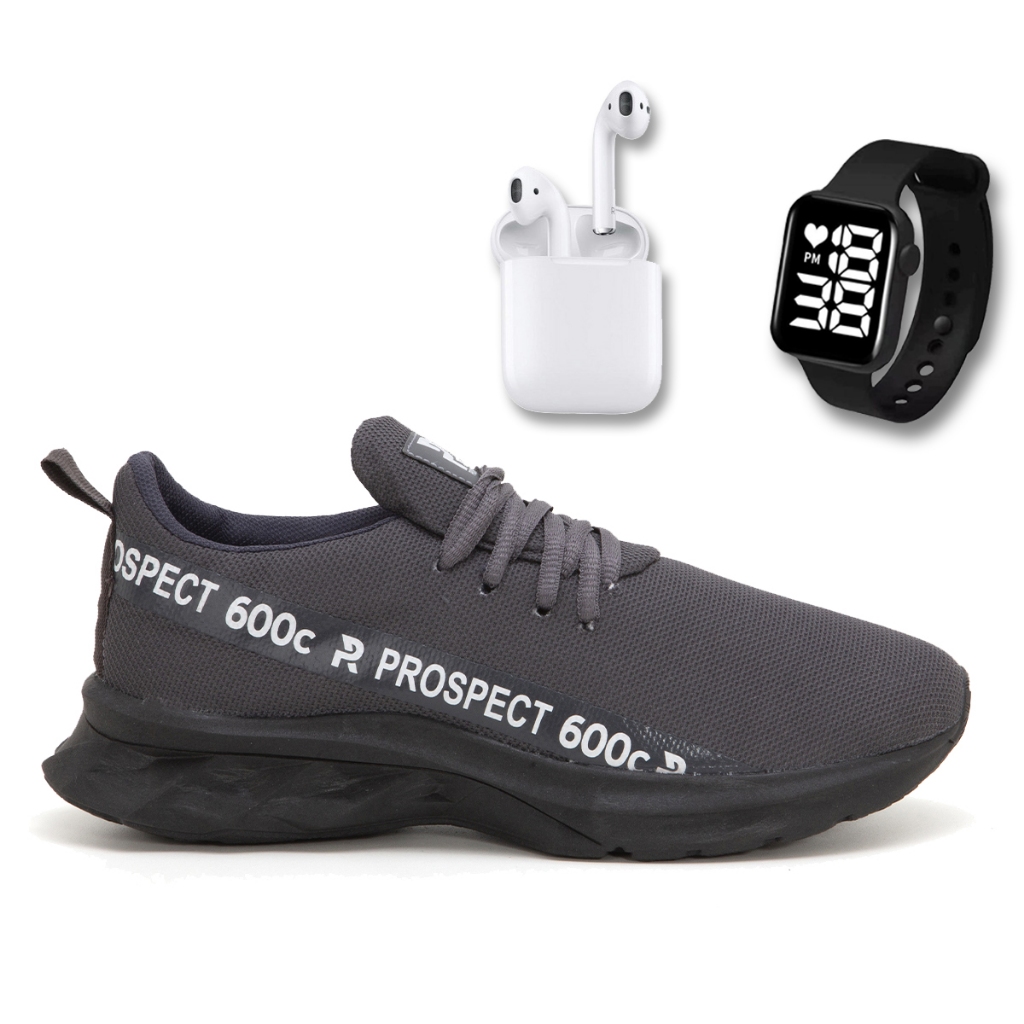 Tênis Masculino Prospect Taos Esporte Original Mais Vendido + Fone + Relógio Led Loja March