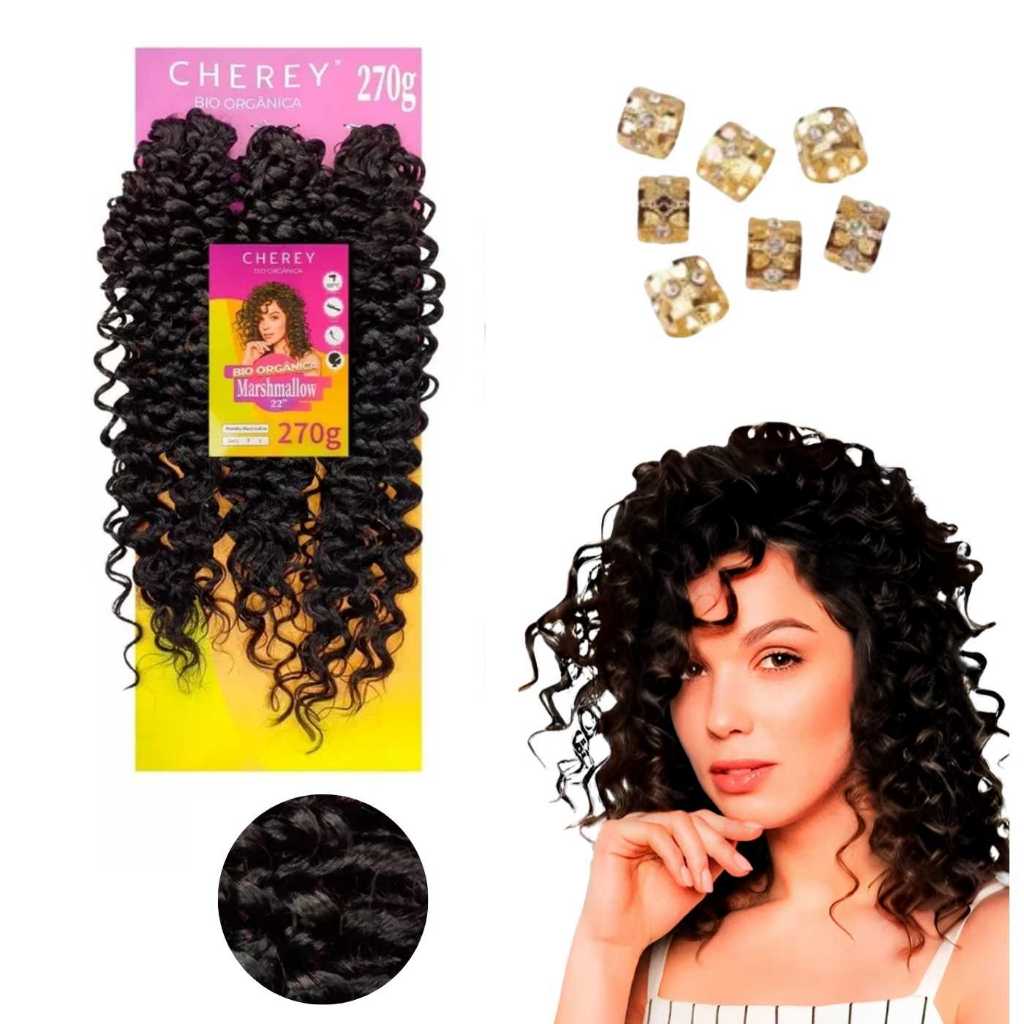 Cabelo Crochet  Bio Orgânico Cacheado Crochet Marshmallow Cherey 270g