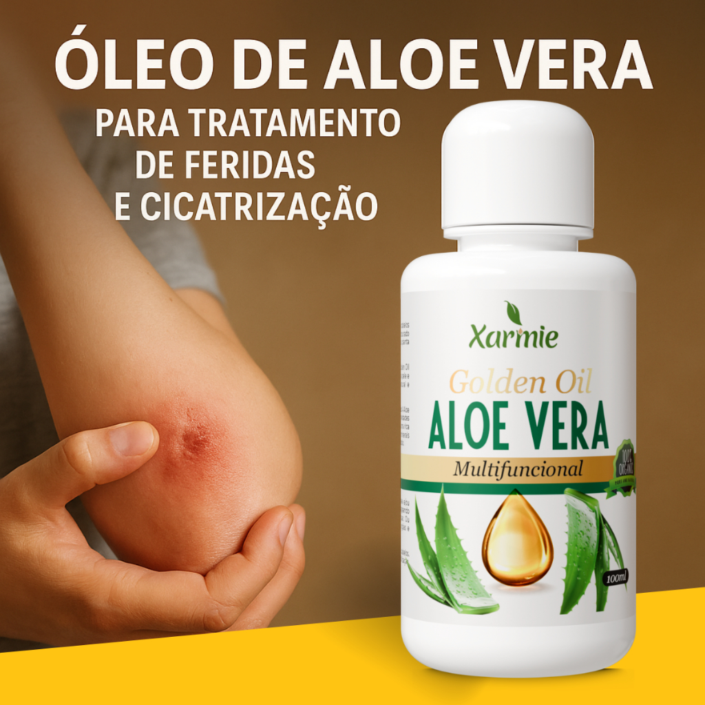 Óleo de Aloe Vera Babosa para Tratamento de Feridas e Cicatrizes 100ml