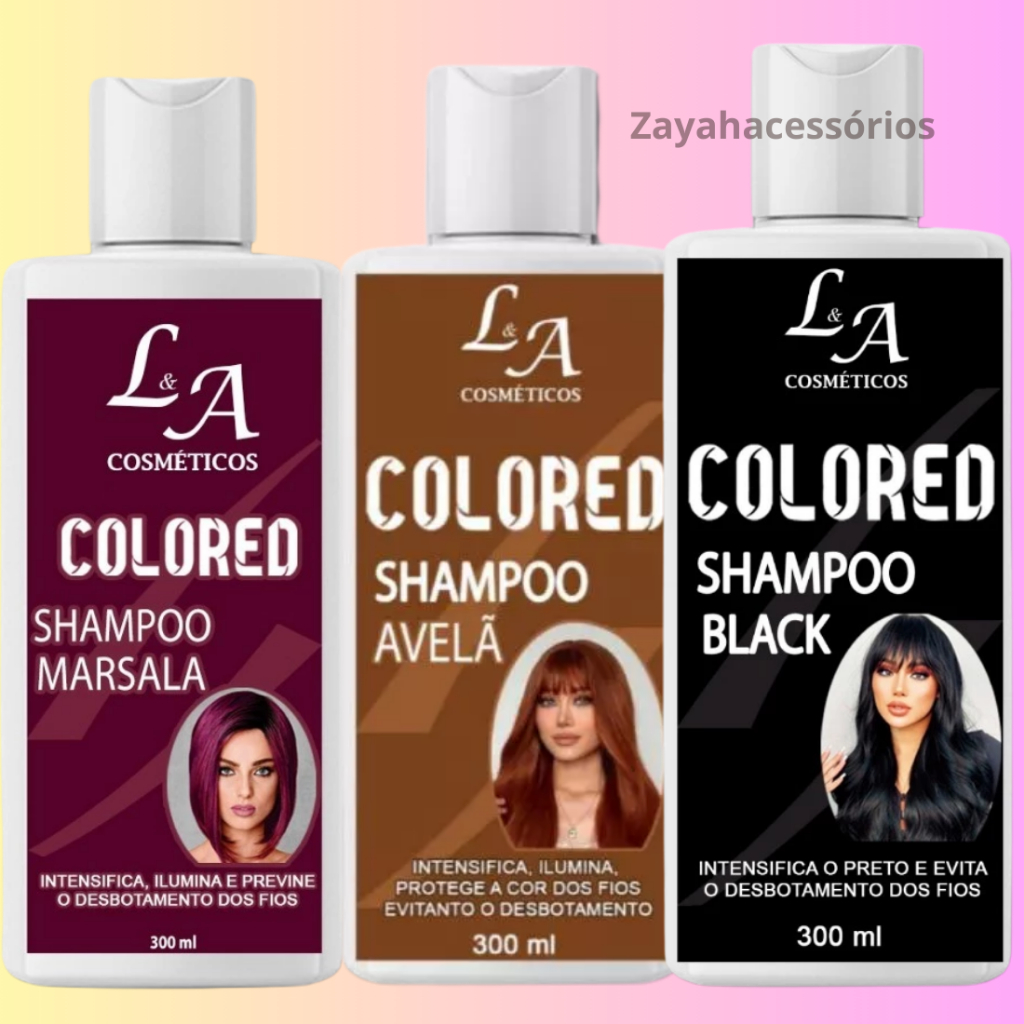 Tonalizante Shampoo Escurecedor 300ml Preto Marsala Avelã Tonalizante Natural