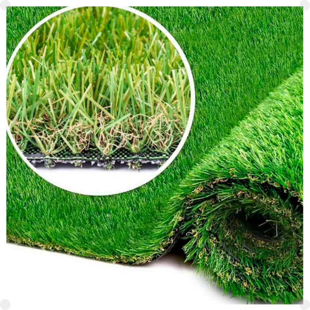 Grama Sintética 30mm Semelhante Natural Bicolor Soft +UV 2m² (1x2)