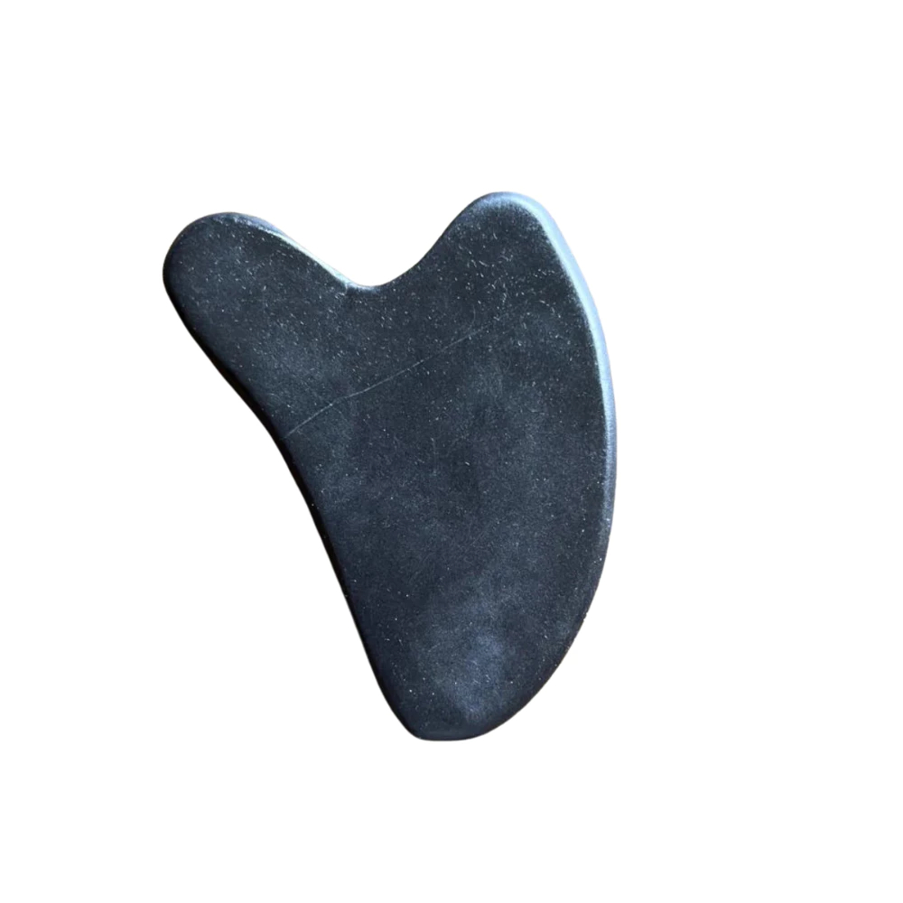 Gua Sha de Pedra Vulcânica Preta – Massagem Facial, Drenagem Linfática e Relaxamento