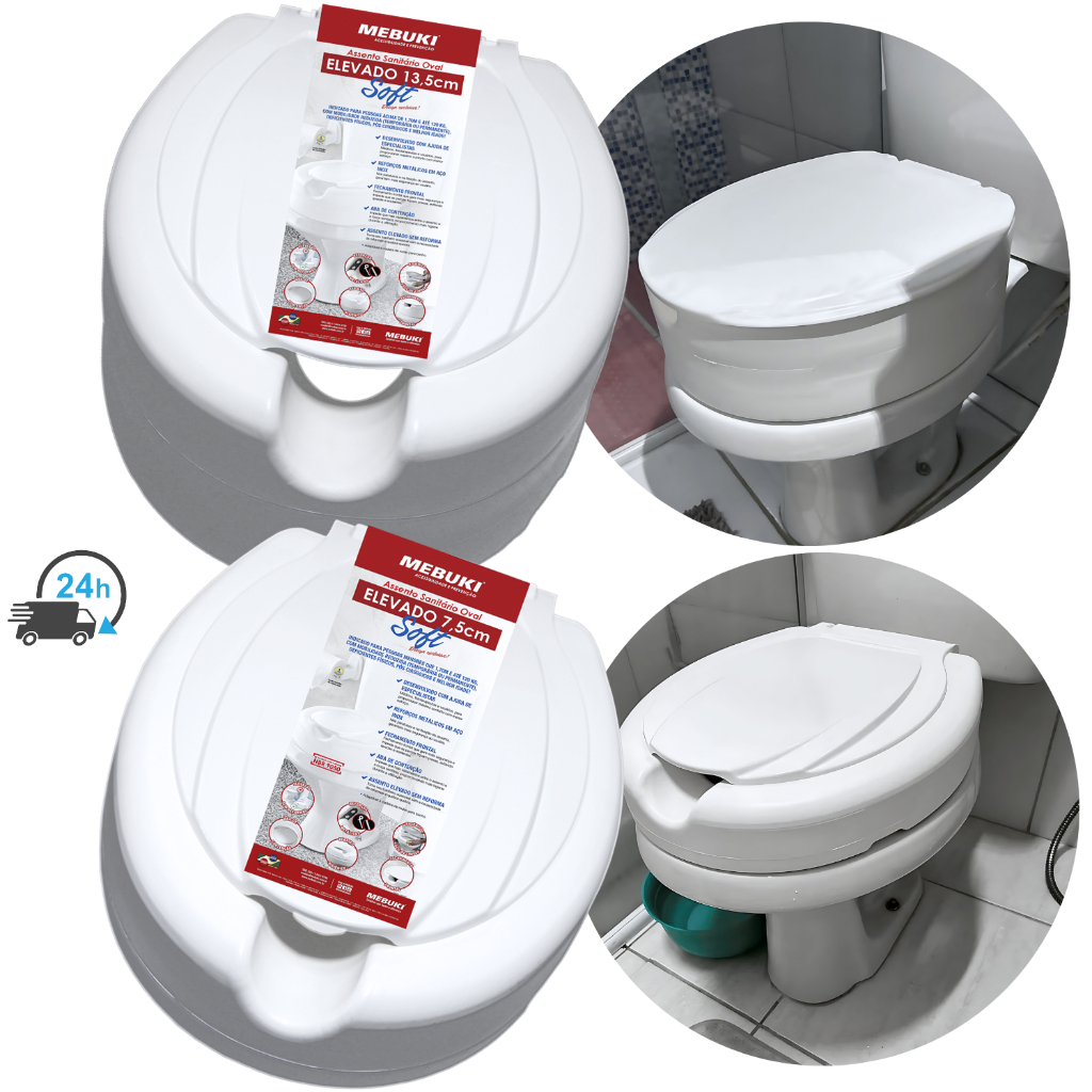 Tampa Vaso Para Idosos Gestante Pessoas C/ Deficiência Pós Cirurgia Assento Sanitário Elevado Grande