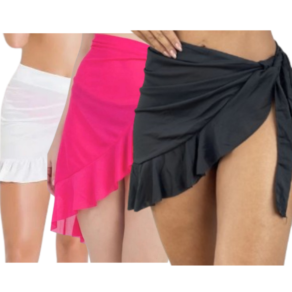 Canga de Amarrar Parêo Saída de Praia CURTA Envelope com babado moda feminina Verão