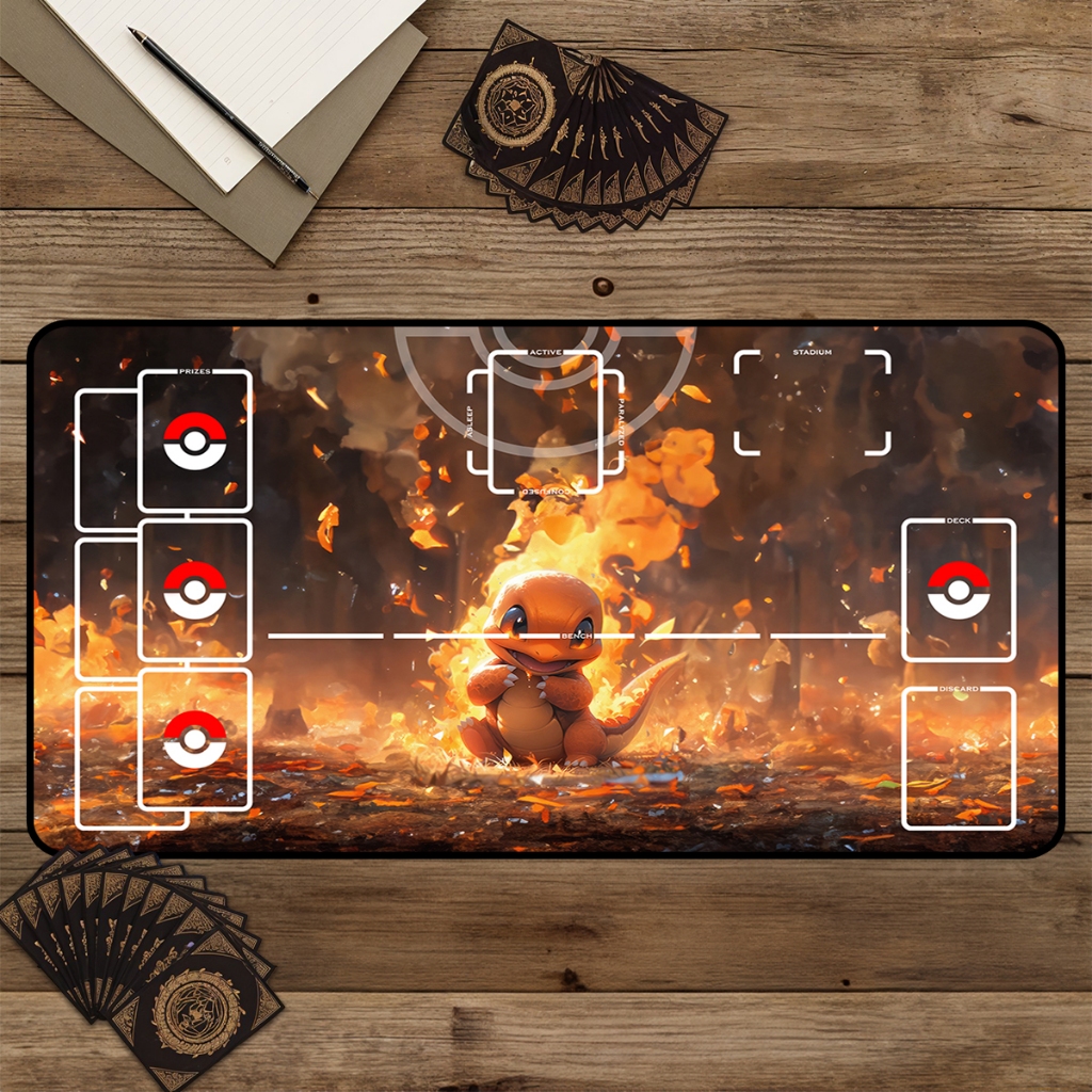 Playmat Poke TCG Tapete Para Jogos De Cartas Magic 70x35 cm Varias Opções