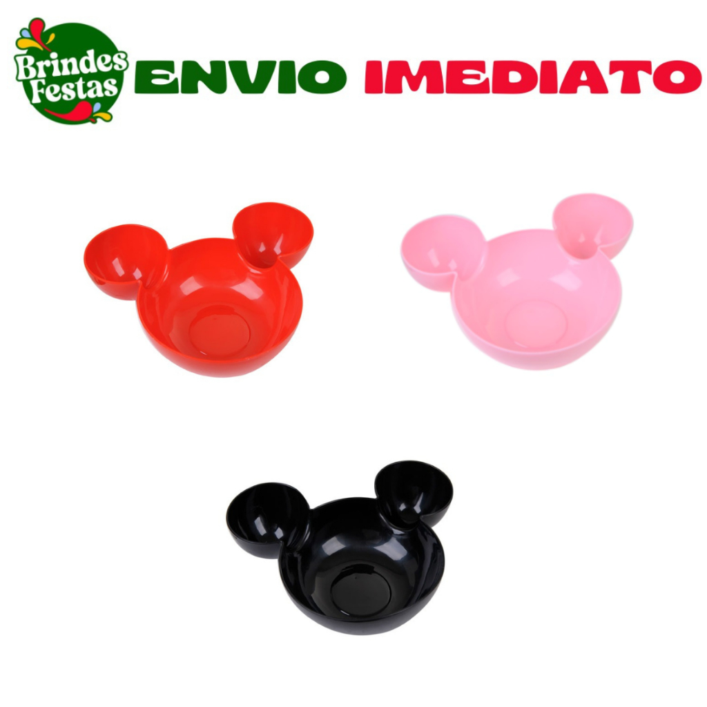 Kit - 3 Tigela Mickey Mouse - Petisqueira -  Prato Pra Criança  PROMOÇÃO