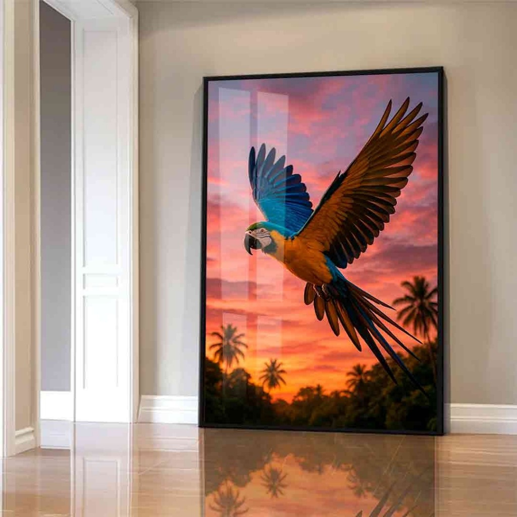 QUADRO PLACA DECORATIVA ARARA AZUL ARARA VERMELHA ANIMAIS SELVAGENS AMAZONIA PARA SALA QUARTO HALL em Oferta na Shopee