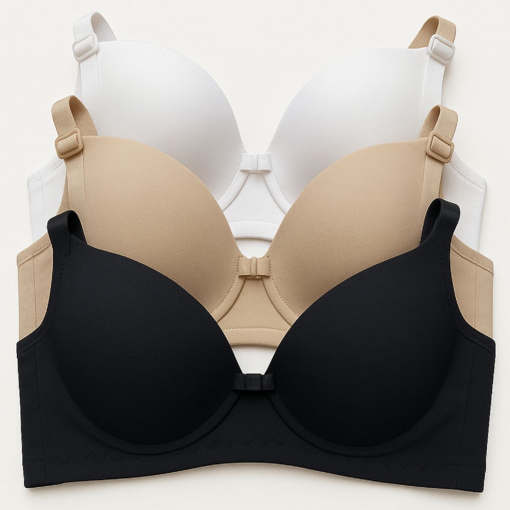 Kit com 3 Sutiã Básico Reforçado de Microfibra Com Bojo do P ao GG PROMOÇÃO em Oferta na Shopee