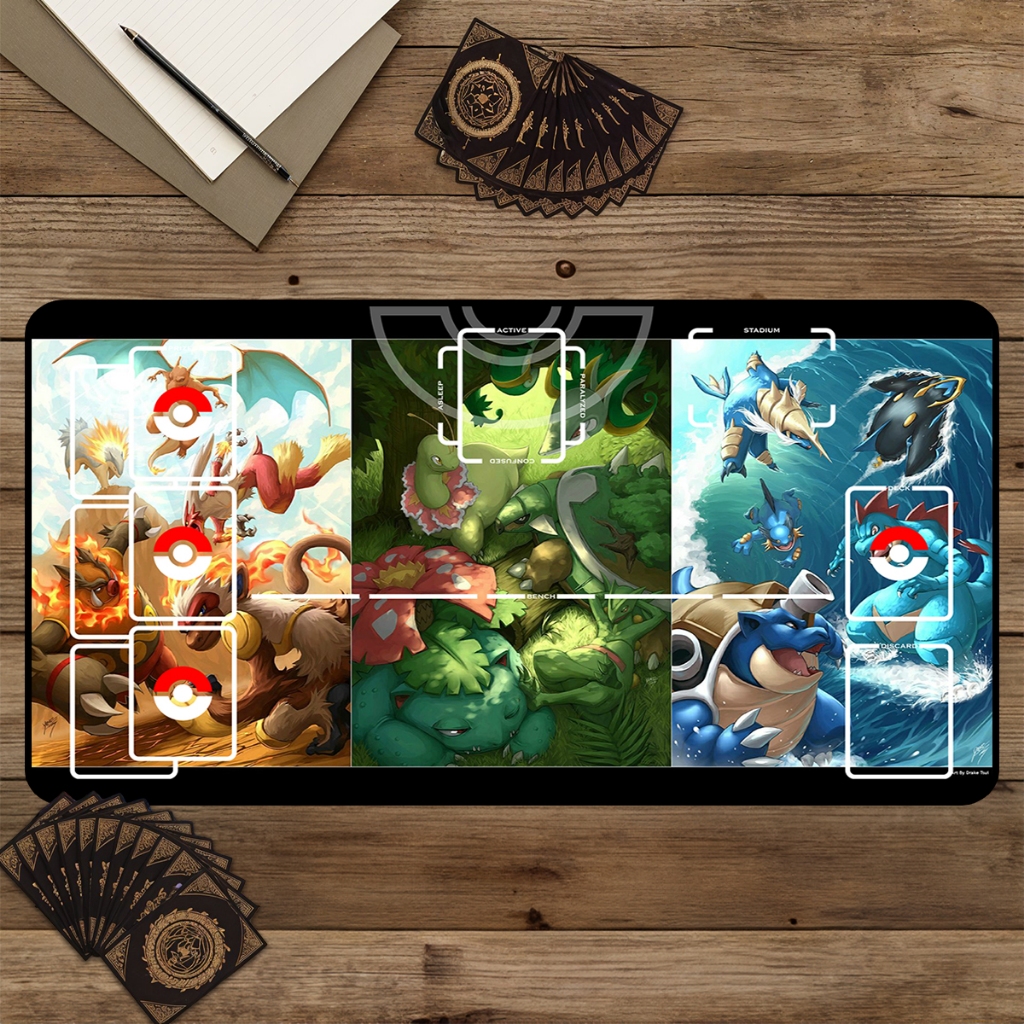 Playmat Poke TCG Tapete Para Jogos De Cartas Magic 70x35 cm Varias Opções em Oferta na Shopee