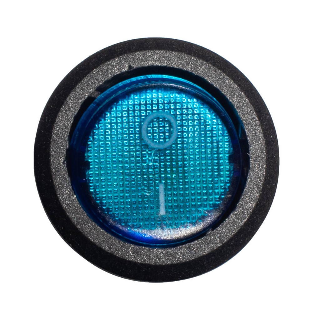 10 Chave Gangorra Azul Neon 250v 3 Terminais Redonda KCD1-106-101 Interruptor