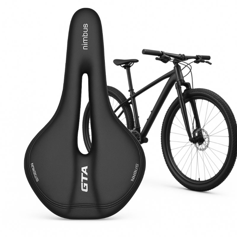 Banco de Bike Vazado GTA – Selim Gel Confortável para Mountain Bike MTB Soft System Preto