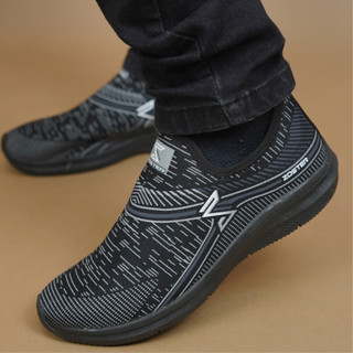 Tênis Esportivo Masculino | Slip-On Preto Rosa | Malha Anatômica | Pronta Entrega