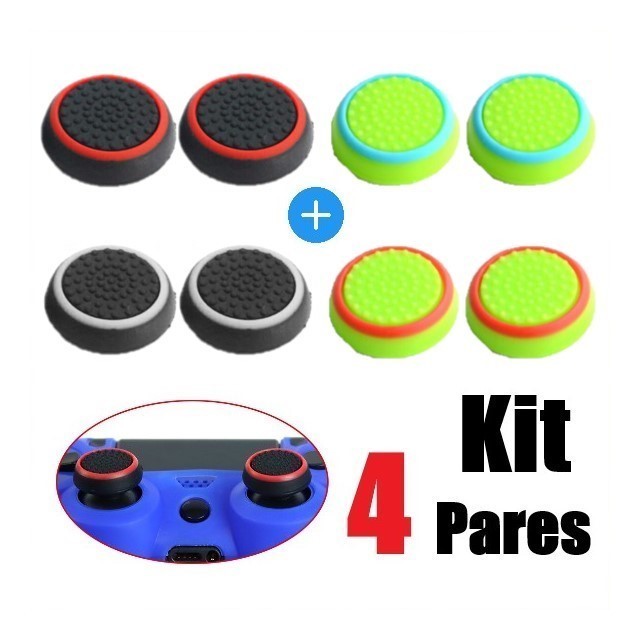 Par de Grip borracha Protetora de Silicone para Analógicos de Controles de PS4/PS5/Xbox Series/One/360
