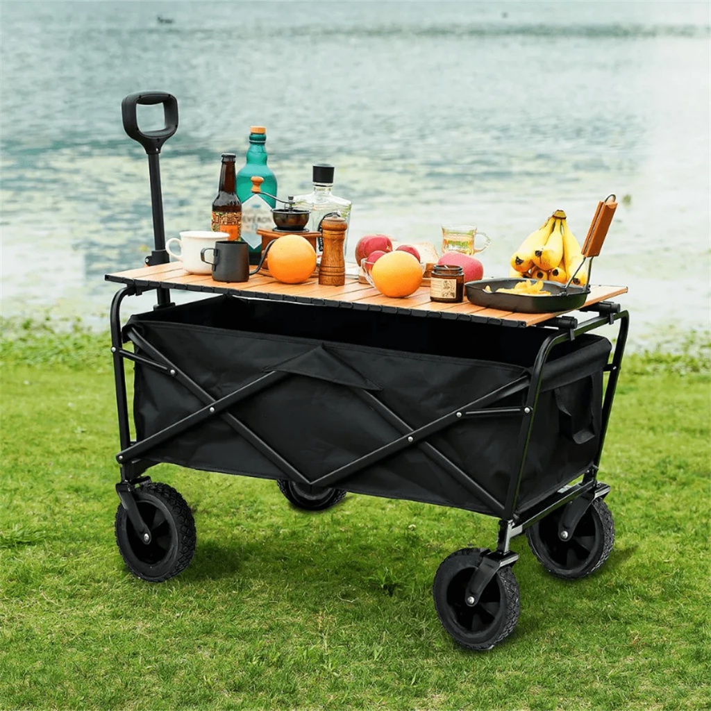 Carrinho Para Carga Dobrável Multifuncional Camping Com Bolsa suporta até 150kg