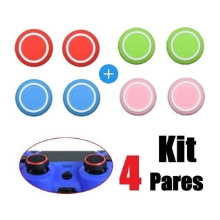 4 Pares de Grip borracha Protetora de Silicone Pro para Analógicos de Controles de PS4/PS5/Xbox Series/One/360