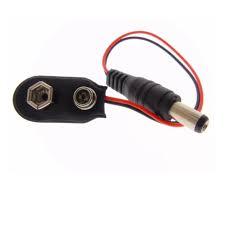 2 Conector clip Plug Para Bateria 9v Com Saída P4 energia Alimentação P/ programador Arduino