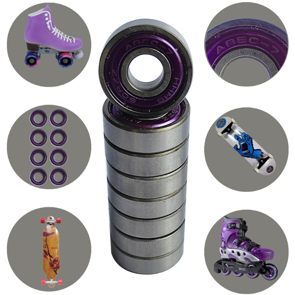 Kit 8 Rolamento 608ZZ Abec 5 7 9 11 13 15 Skate Patins In Line e Quad Longboard Simulador de Surf em Oferta na Shopee