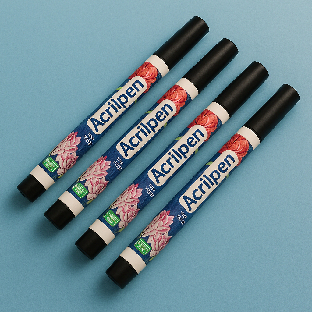 Caneta Marcador Para Tecido Acrilpen Acrilex Preto Permanente