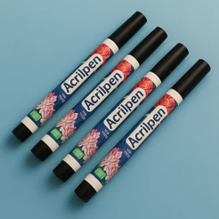 Caneta Marcador Para Tecido Acrilpen Acrilex Preto Permanente