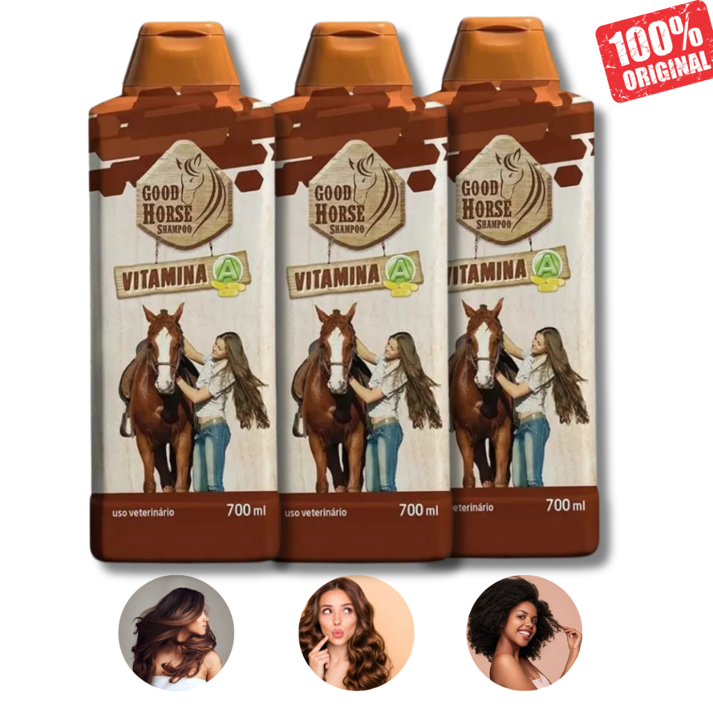 Kit 3 Shampoo Good Horse 700ml Cavalo Gold Kit Original em Oferta na Shopee