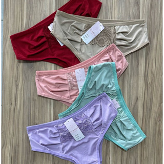 Kit com 5 Calçolas com Renda Cintura Alta Moda Feminina Conforto Moda Intima Calcinha Confortável