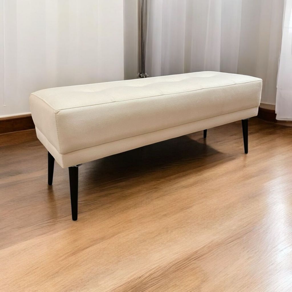 Recamier Puff Pés de ferro 100cm ou 120cm - Decoração, calçadeira, closet
