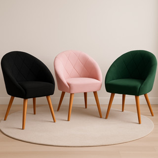 Kit 2 Poltronas Retrô Canastra Veludo Pés Palito Sala Quarto Escritório