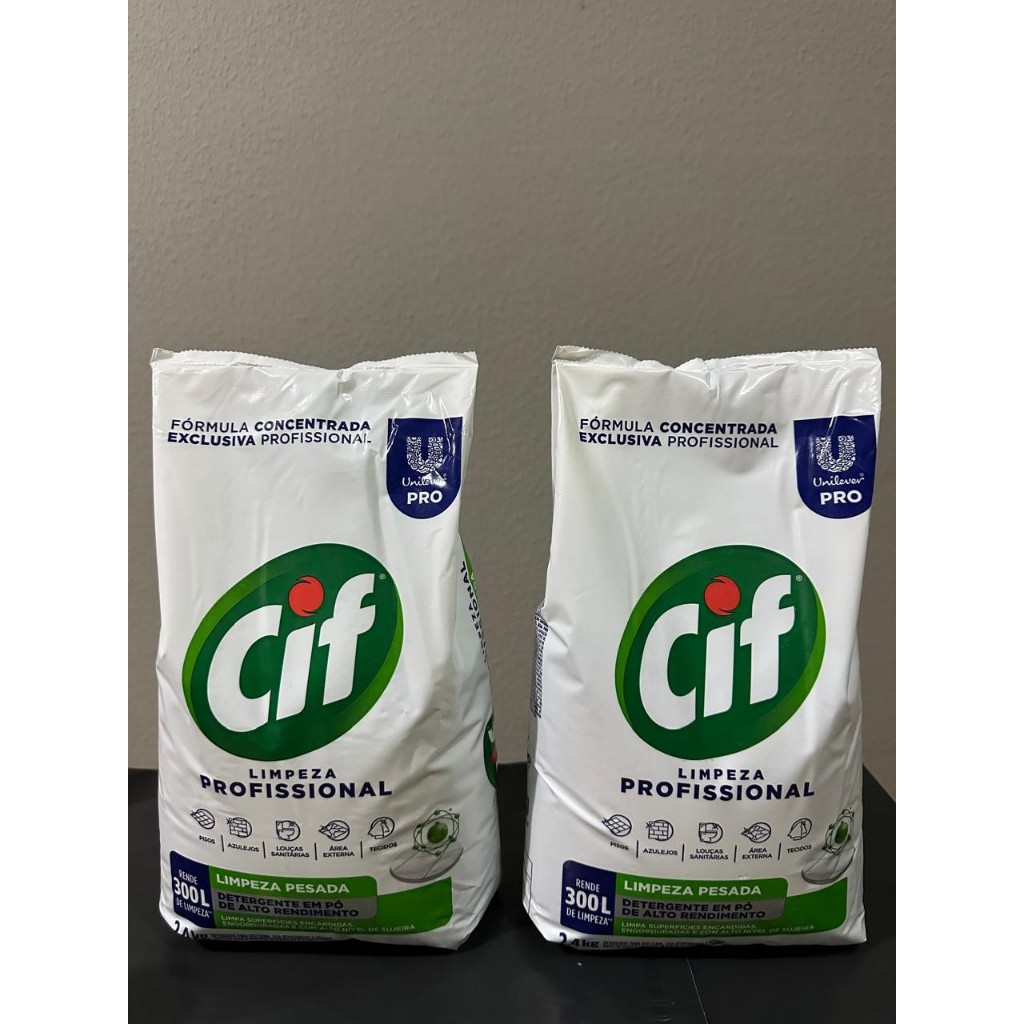 02 CIF PÓ LIMPEZA PESADA 2,4 KG, SABÃO EM PÓ CIF em Oferta na Shopee